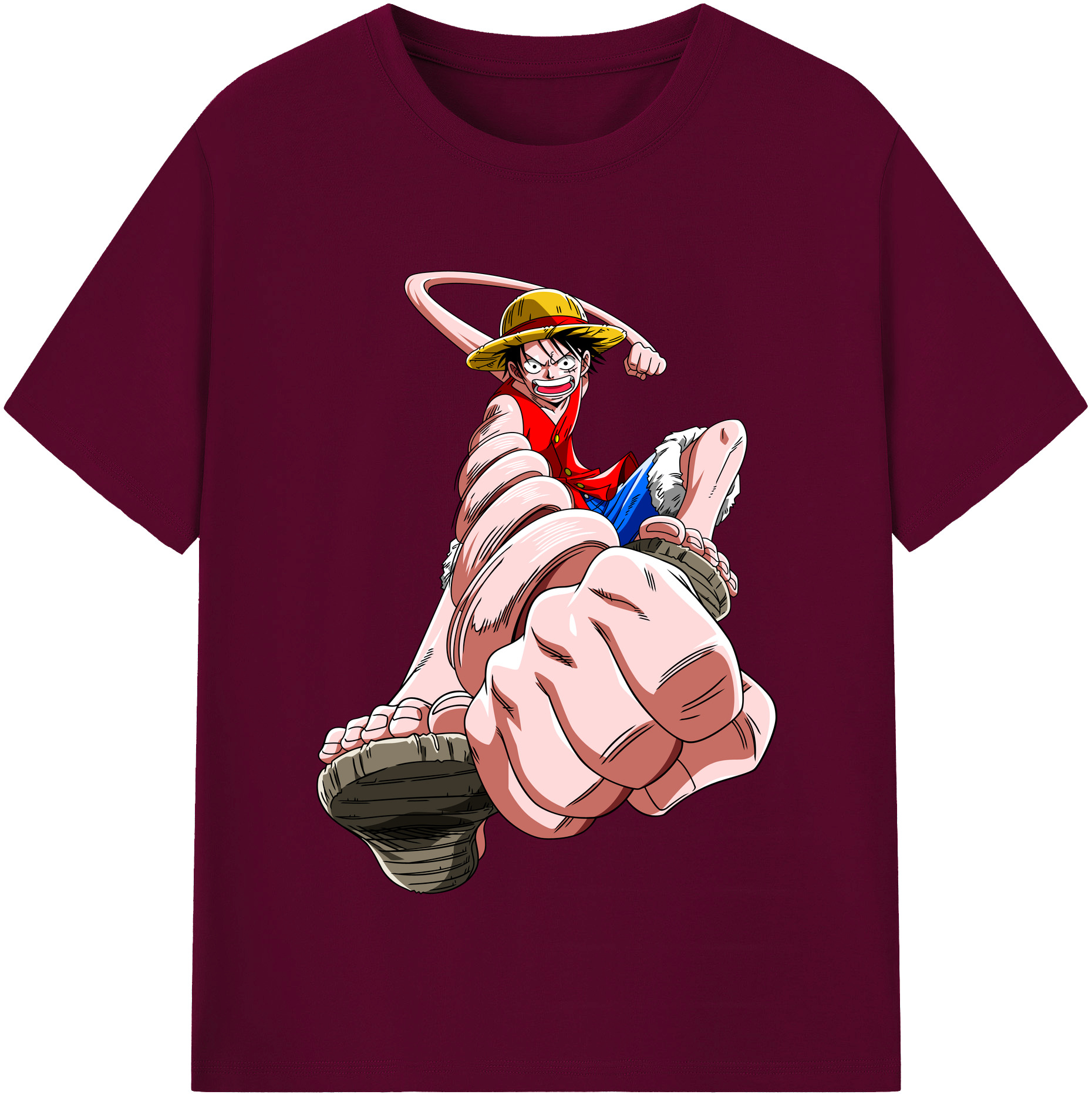 ワンピース モンキー・D・ルフィ ONE PIECE Monkey D. Luffy レディースカジュアルプリントTシャツ（綿100％）